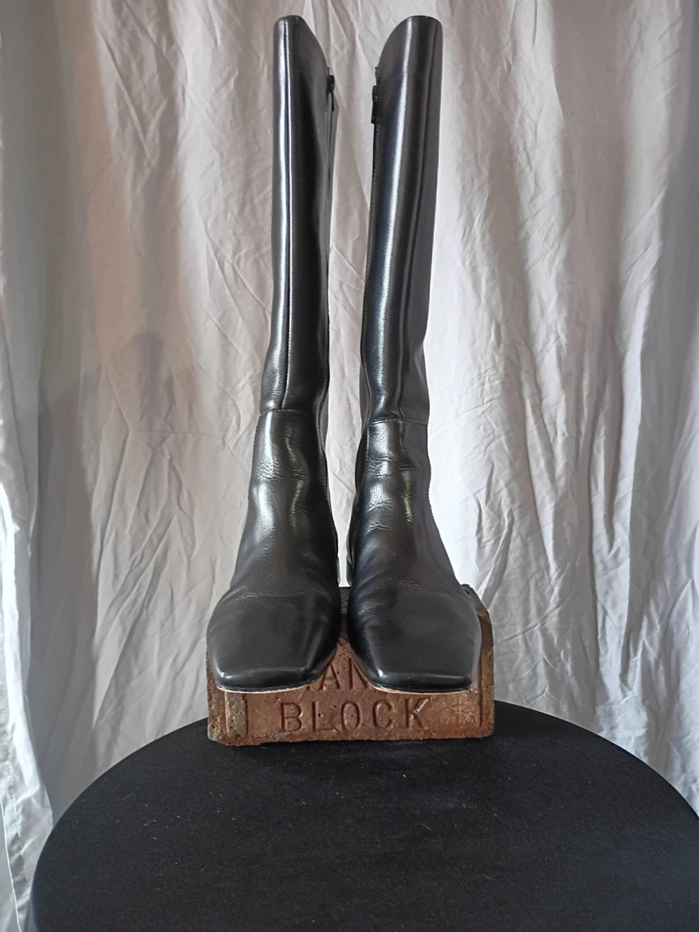 Bernardo Black Leather Riding Boots